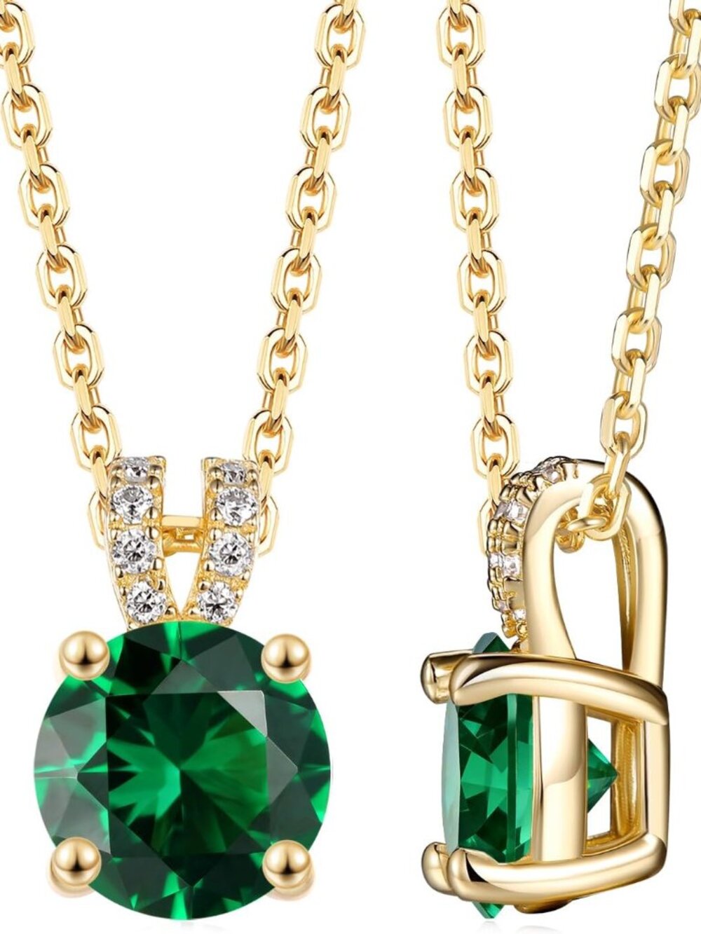 Genuine Sapphire/Emerald/Ruby/Moissanite Necklace for Women, Really Authentic So